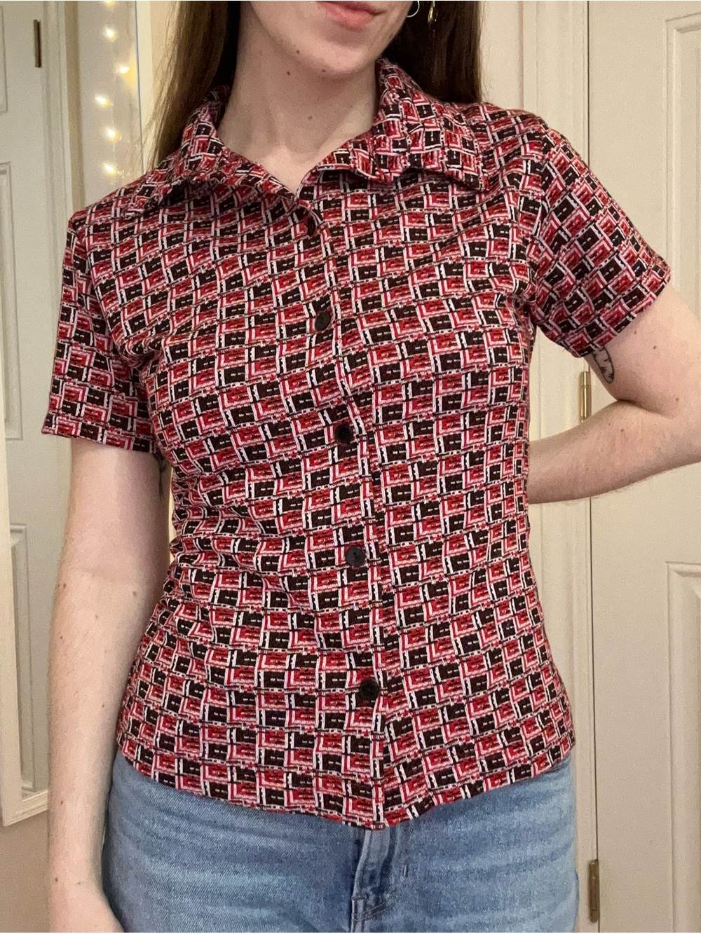 Y2K Black and Red No Boundaries Top